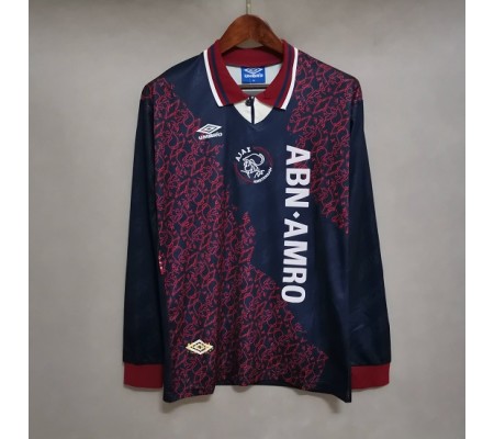 Ajax 94/95 Away Dark Blue&Dark Red Long Sleeve Soccer Jersey